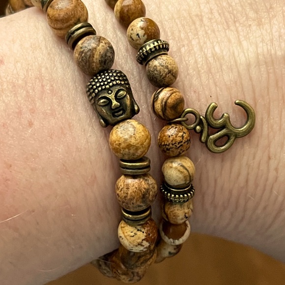 Set of two natural landscape Jasper bracelets - Picture 6 of 6